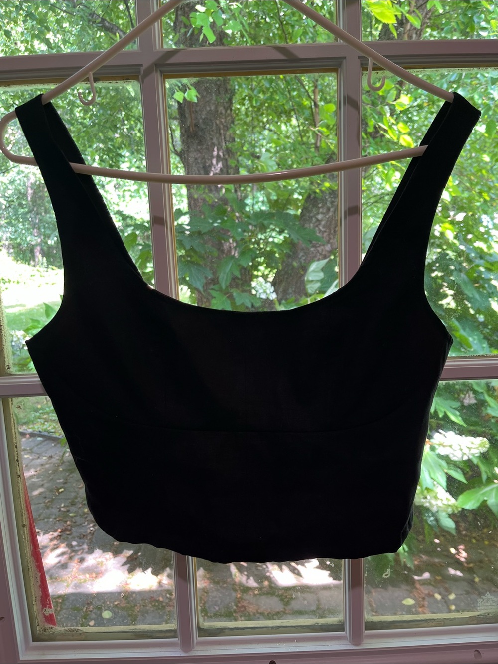 Banana Republic Linen-Blend Black Crop Tank Top
